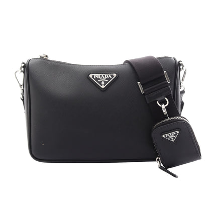 SAFFIANO TRAVEL ショルダーバッグ サフィアーノレザー ブラック プラダ