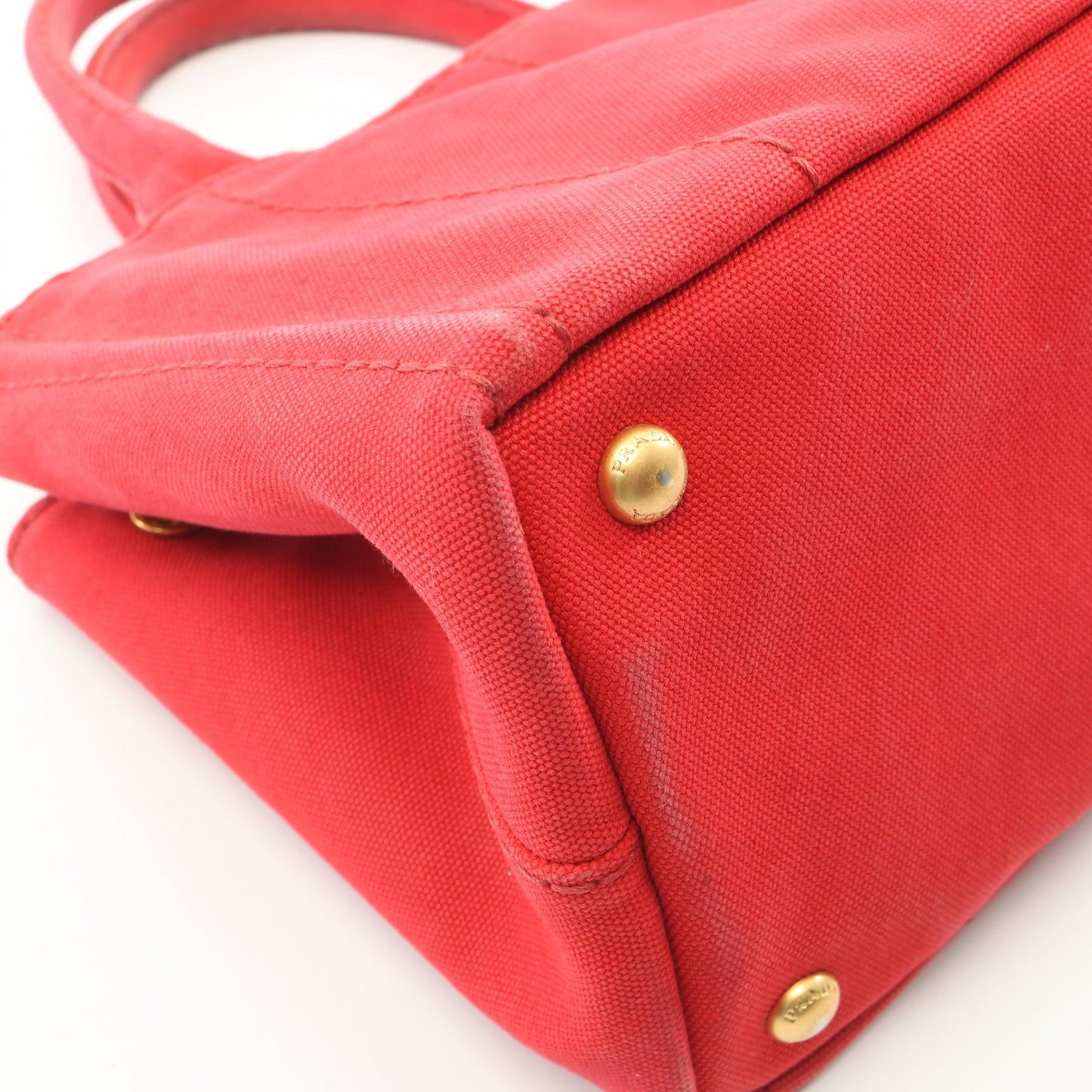 CANAPA カナパ 2WAY ハンドバッグ トートバッグ キャンバス レッド プラダ