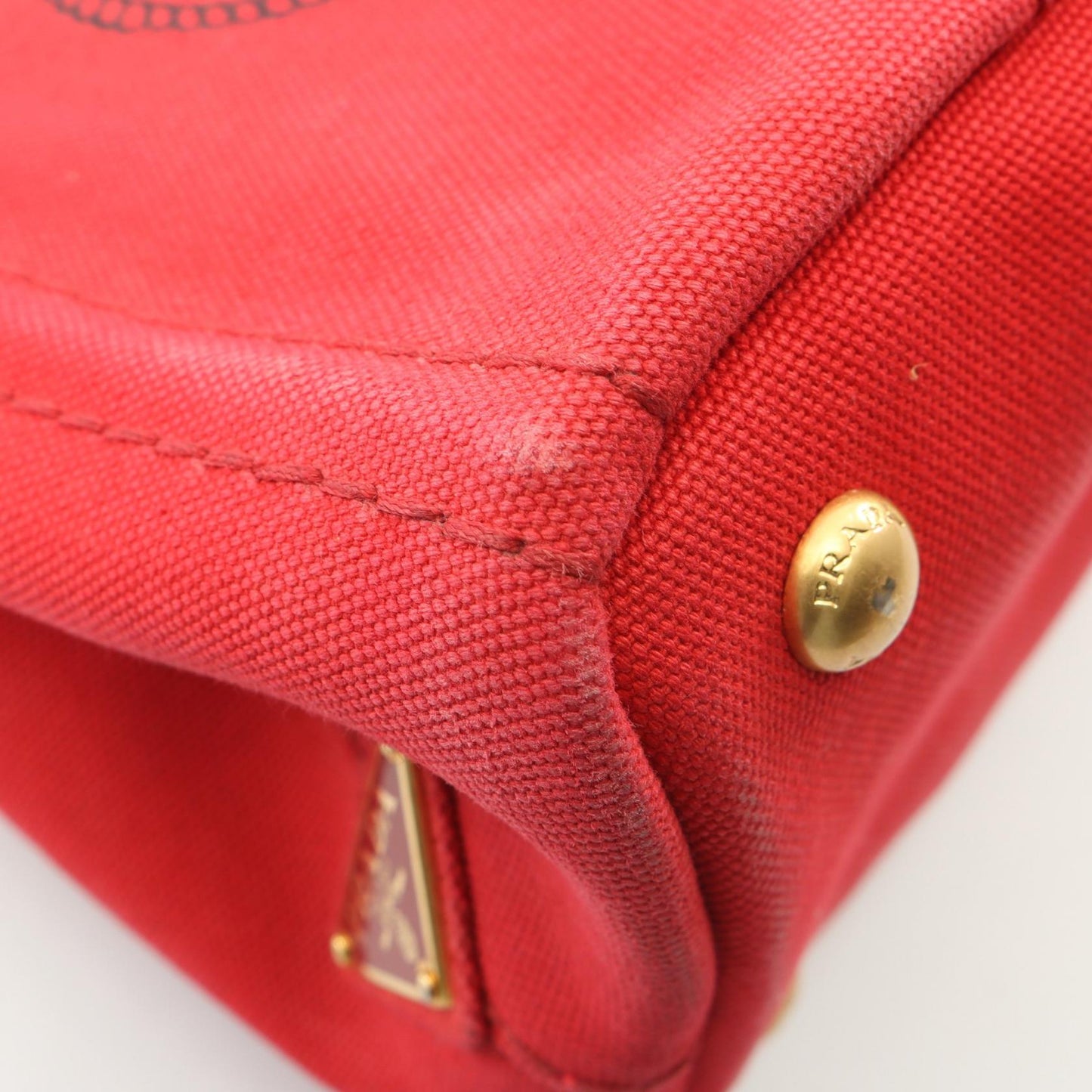 CANAPA カナパ 2WAY ハンドバッグ トートバッグ キャンバス レッド プラダ