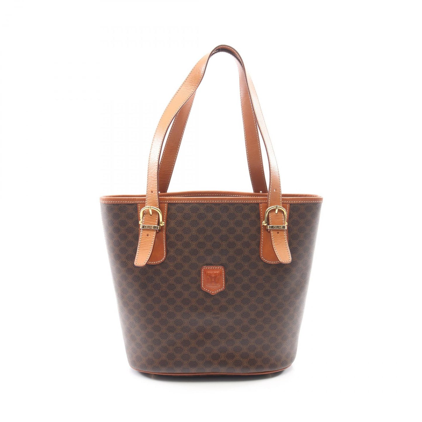 マカダム ショルダーバッグ トートバッグ PVC レザー ダークブラウン ブラウン セリーヌ バッグ CELINE