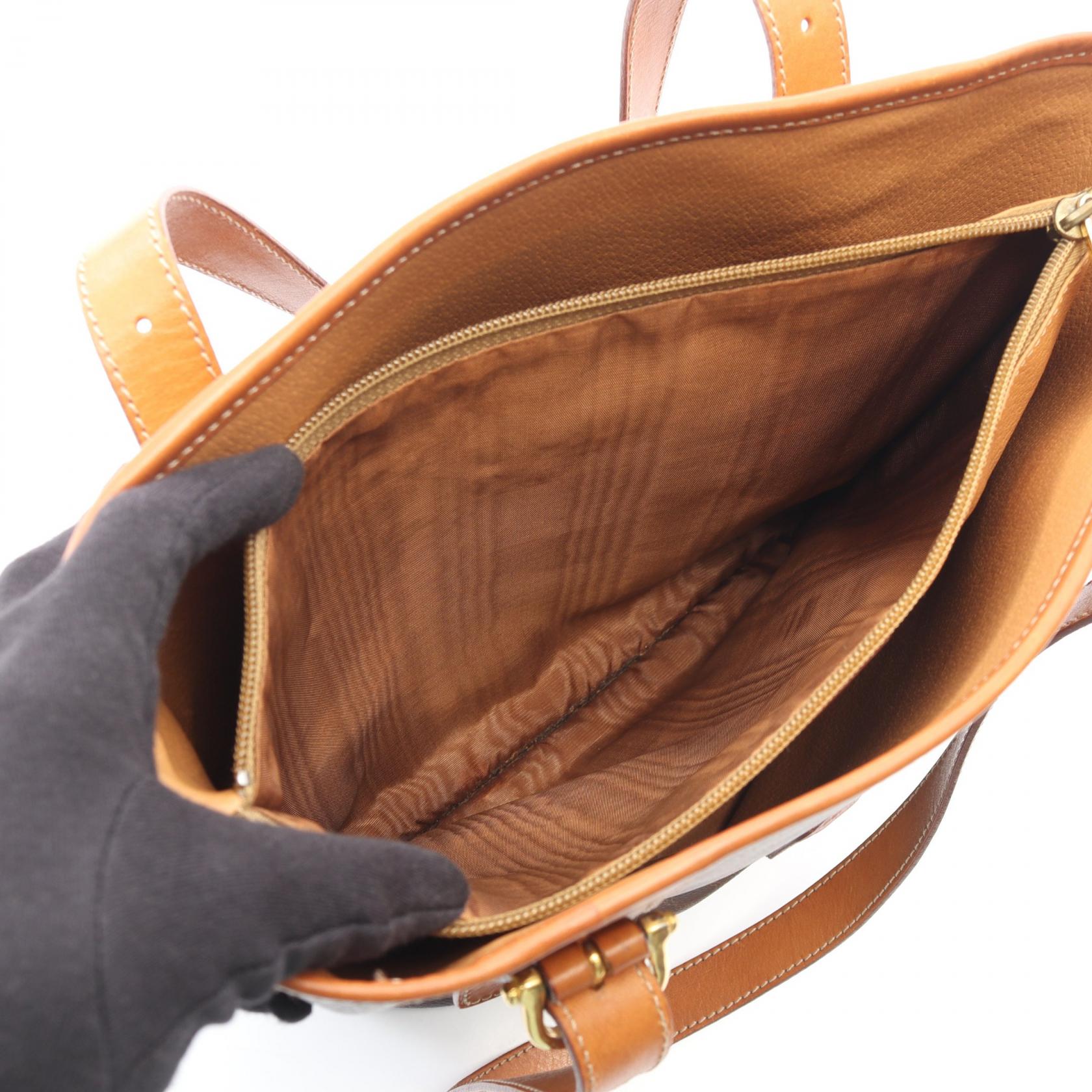 マカダム ショルダーバッグ トートバッグ PVC レザー ダークブラウン ブラウン セリーヌ バッグ CELINE