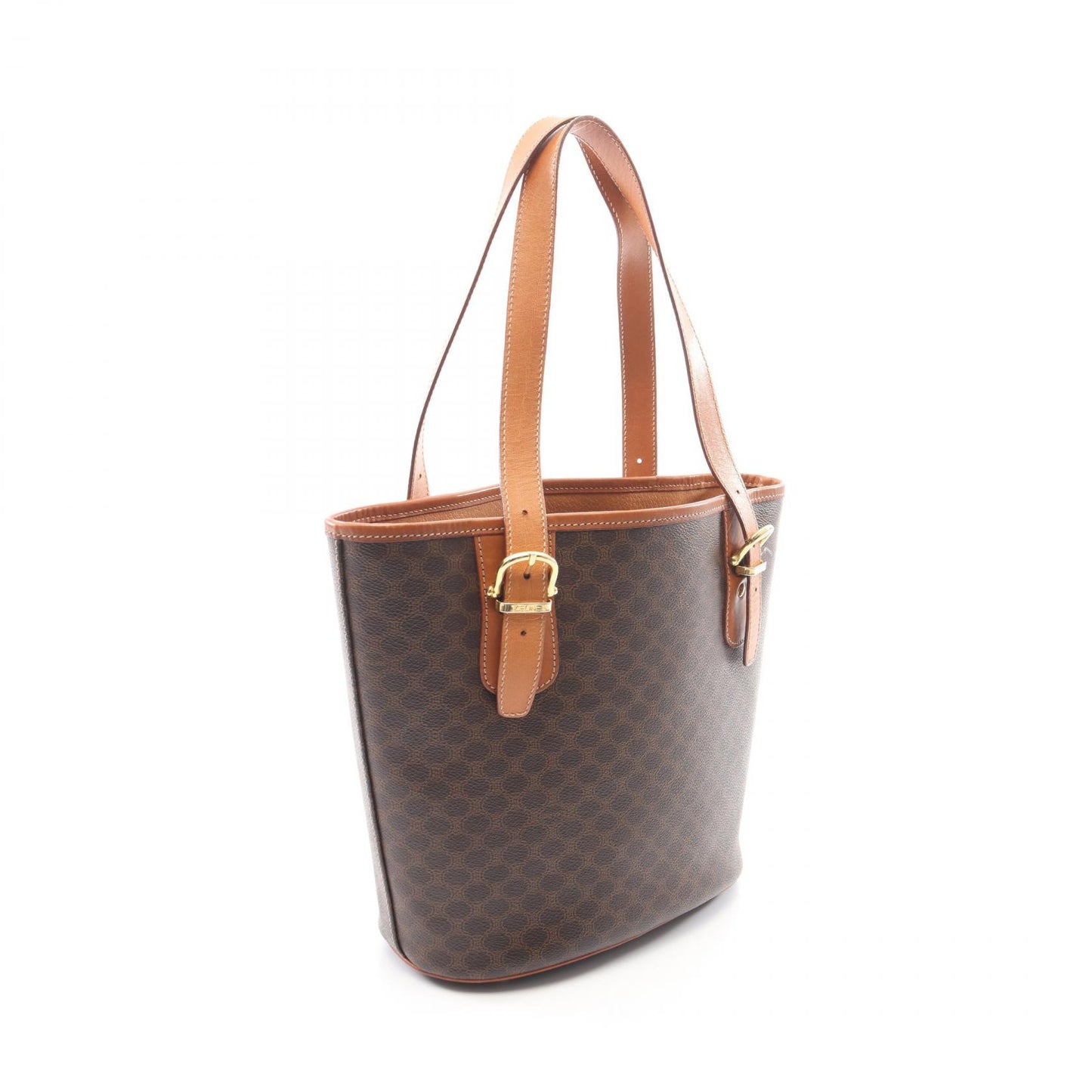 マカダム ショルダーバッグ トートバッグ PVC レザー ダークブラウン ブラウン セリーヌ バッグ CELINE