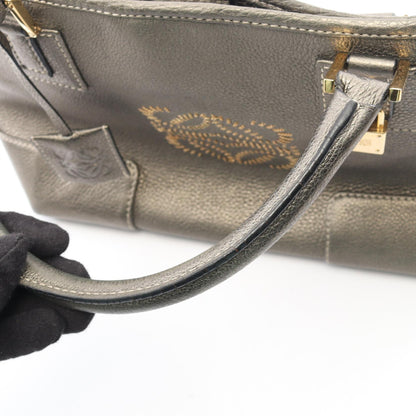 アマソナ フスタ ハンドバッグ レザー グレー ロエベ バッグ LOEWE