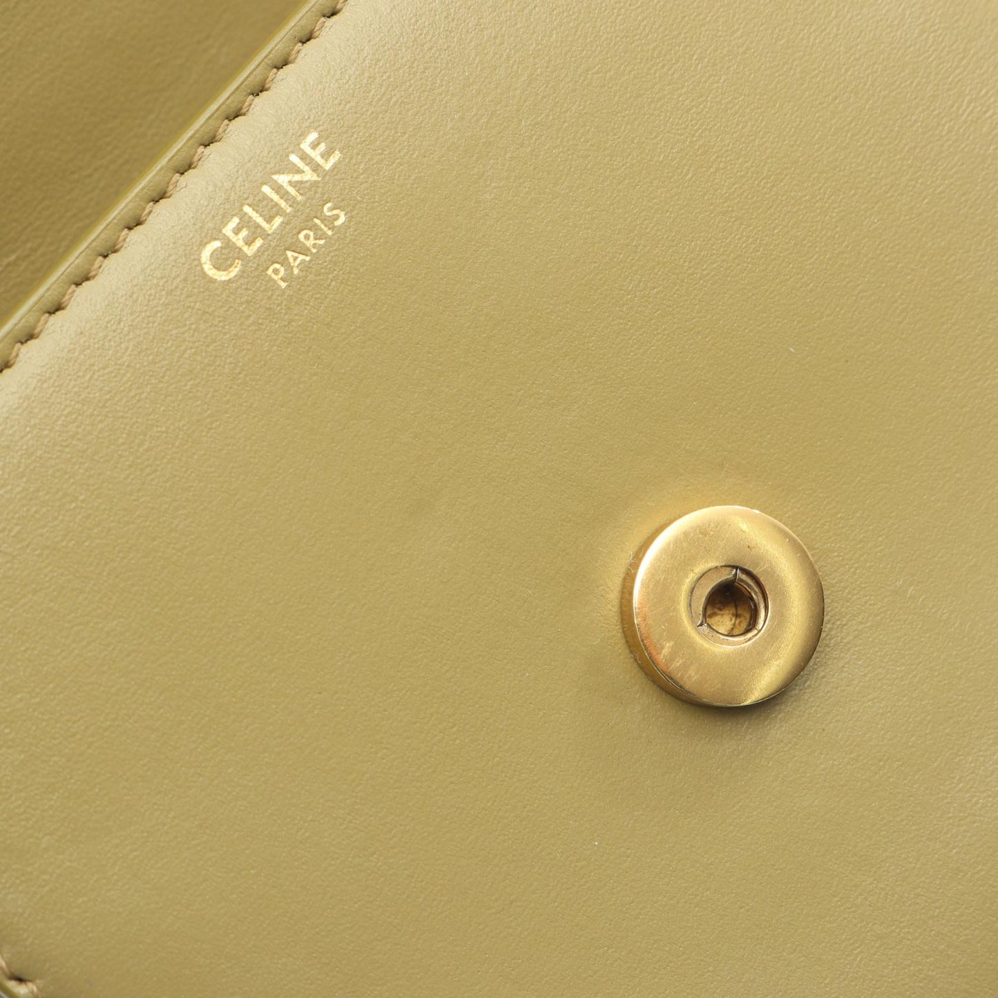 ミニ ブザス キュイル トリオンフ ショルダーバッグ レザー カーキグリーン セリーヌ バッグ CELINE