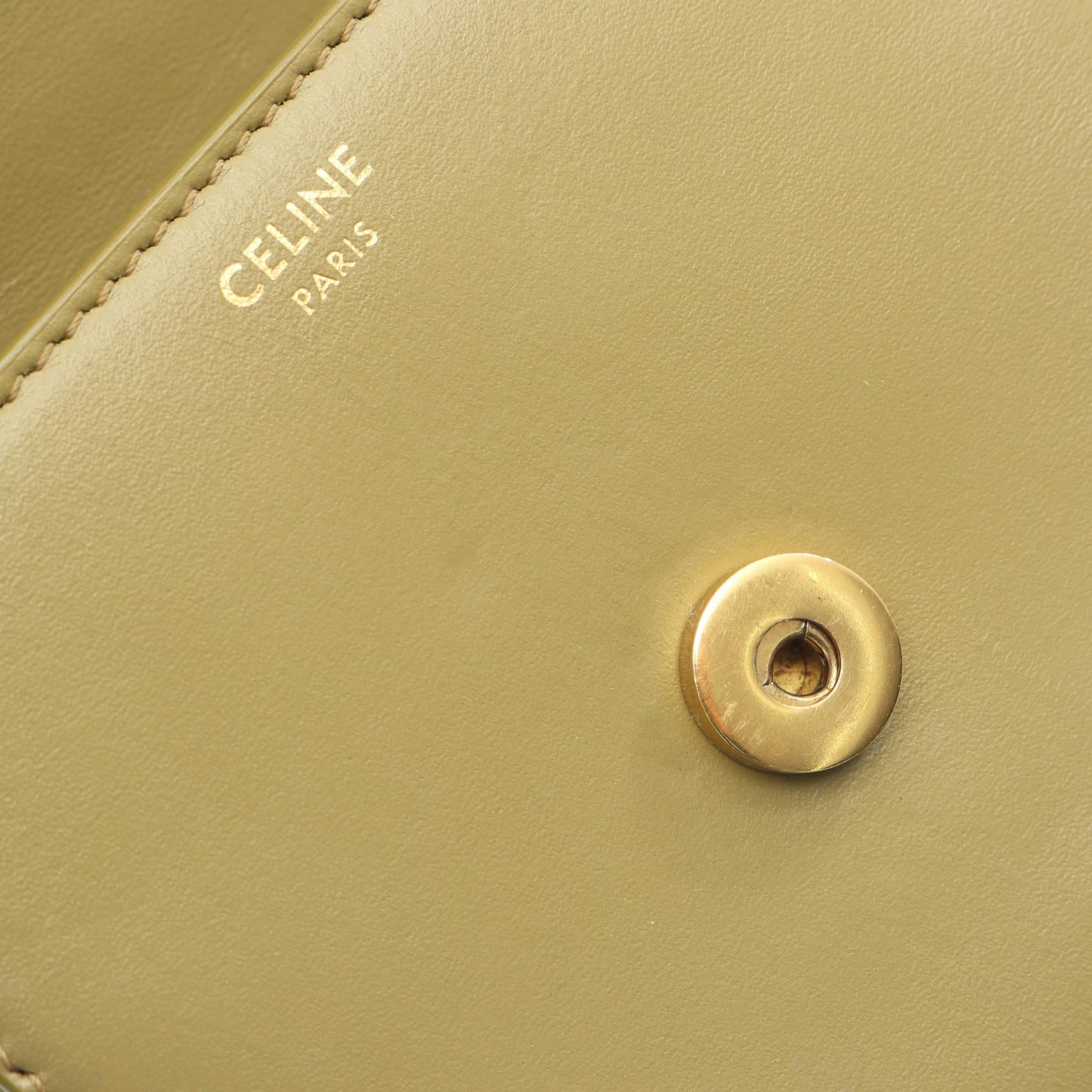 ミニ ブザス キュイル トリオンフ ショルダーバッグ レザー カーキグリーン セリーヌ バッグ CELINE