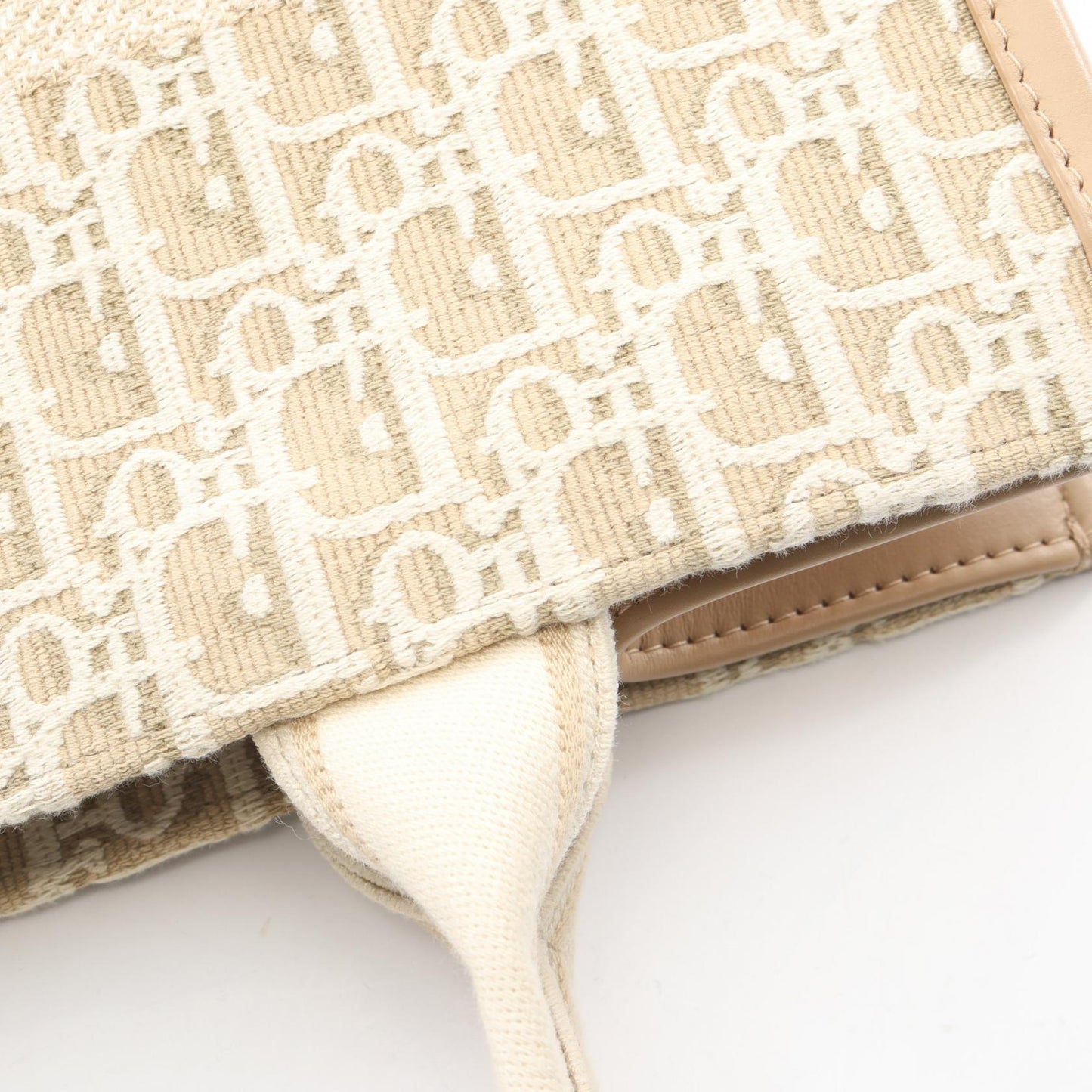 BOOK TOTE ブックトート オブリーク 2WAY ハンドバッグ トートバッグ キャンバス レザー ベージュ オフホワイト クリスチャンディオール