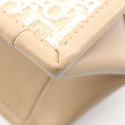 BOOK TOTE ブックトート オブリーク 2WAY ハンドバッグ トートバッグ キャンバス レザー ベージュ オフホワイト クリスチャンディオール