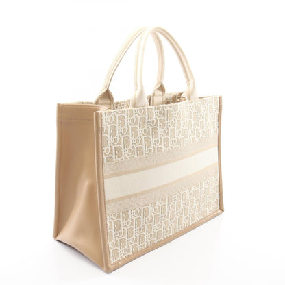 BOOK TOTE ブックトート オブリーク 2WAY ハンドバッグ トートバッグ キャンバス レザー ベージュ オフホワイト クリスチャンディオール