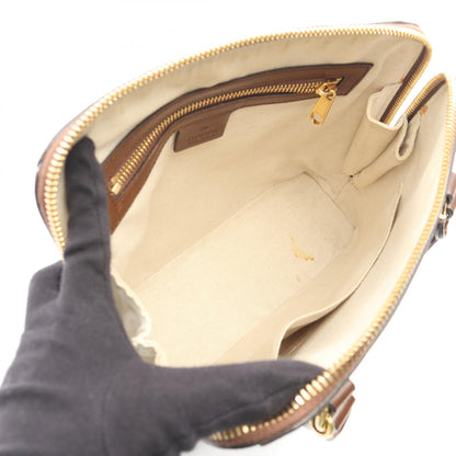 ホースビット1955 GGスプリーム スモール トップハンドルバッグ 2WAY ハンドバッグ PVC レザー ベージュ ブラウン グッチ