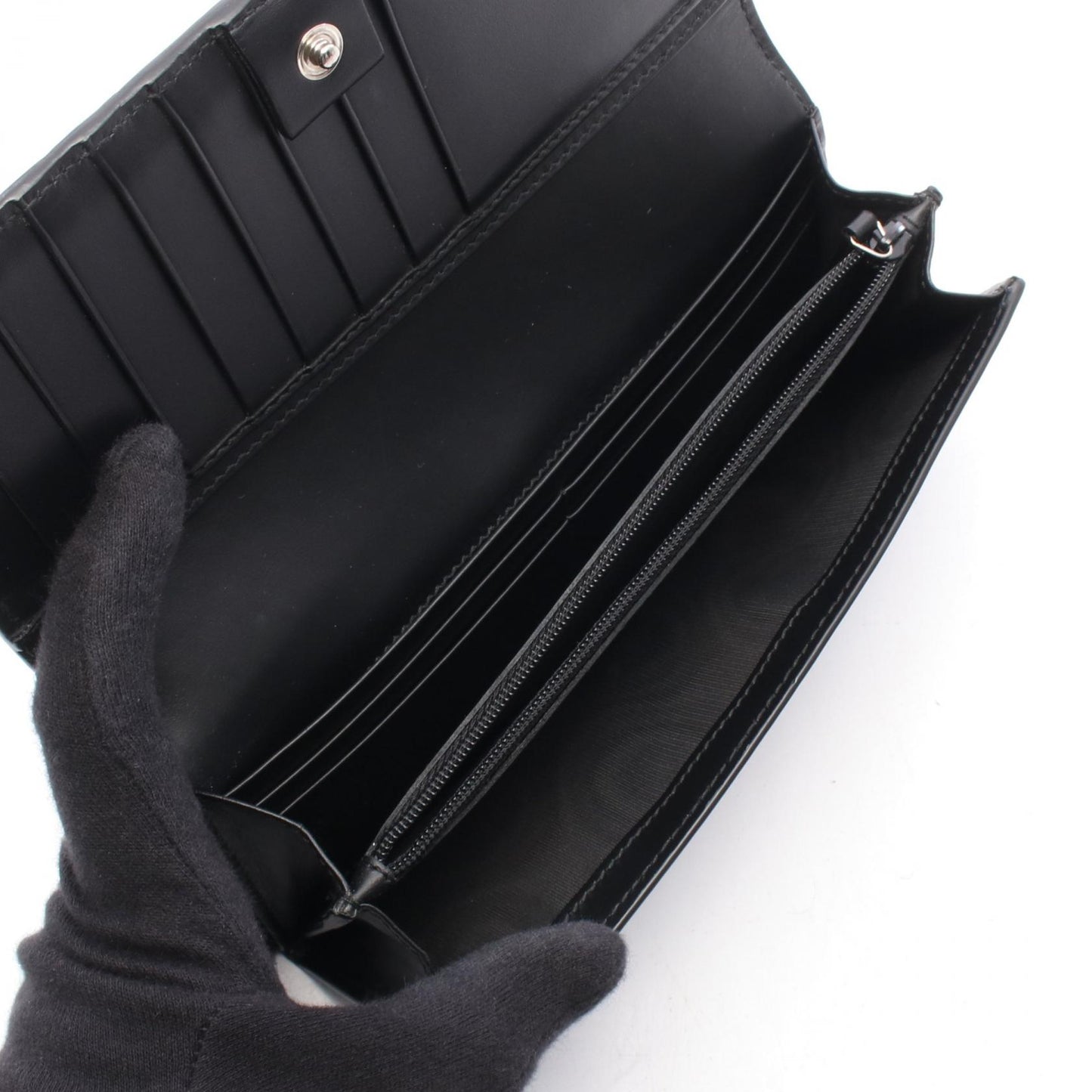 DORIAN グッチシマ 二つ折り長財布 レザー ブラック グッチ
