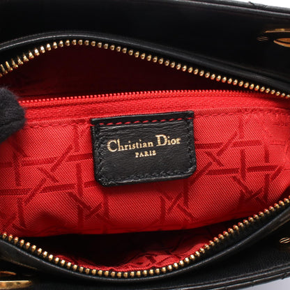 LADY DIOR レディディオール 2WAY ハンドバッグ レザー ブラック クリスチャンディオール