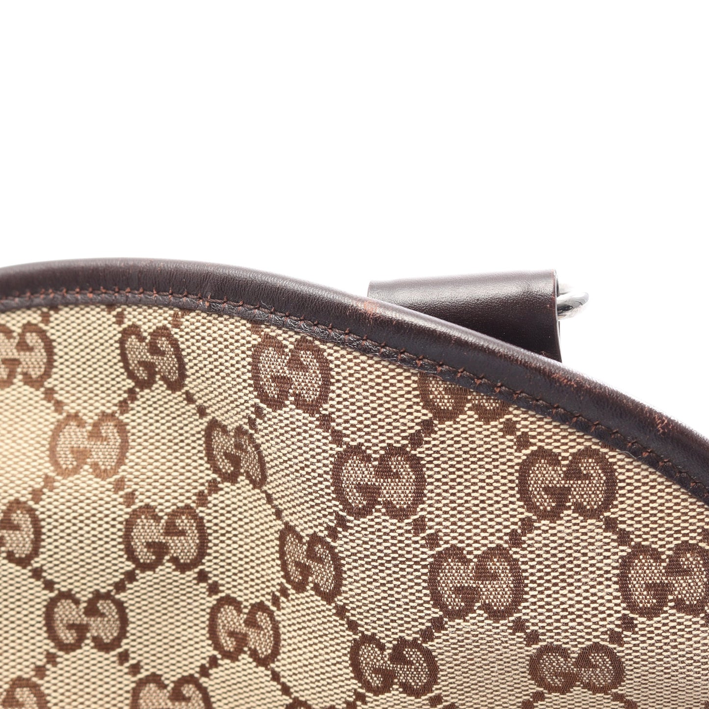 GGキャンバス ショルダーバッグ キャンバス レザー ベージュ ダークブラウン グッチ バッグ GUCCI