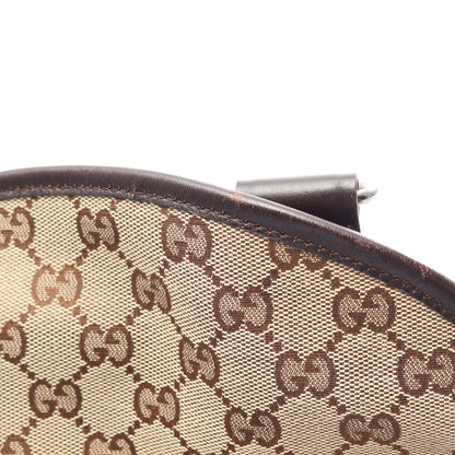 GGキャンバス ショルダーバッグ キャンバス レザー ベージュ ダークブラウン グッチ バッグ GUCCI
