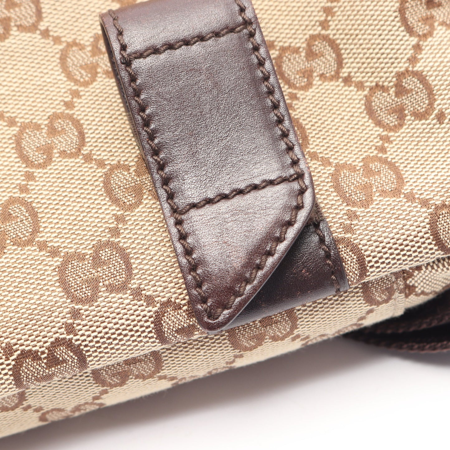 GGキャンバス ショルダーバッグ キャンバス レザー ベージュ ダークブラウン グッチ バッグ GUCCI