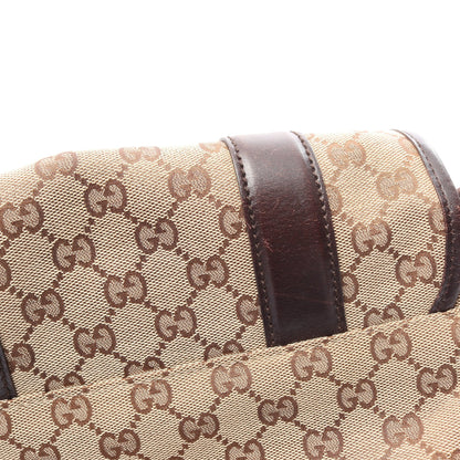 GGキャンバス ショルダーバッグ キャンバス レザー ベージュ ダークブラウン グッチ バッグ GUCCI