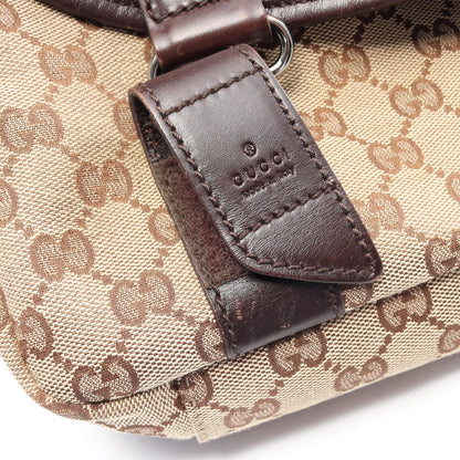 GGキャンバス ショルダーバッグ キャンバス レザー ベージュ ダークブラウン グッチ バッグ GUCCI