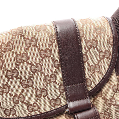GGキャンバス ショルダーバッグ キャンバス レザー ベージュ ダークブラウン グッチ バッグ GUCCI