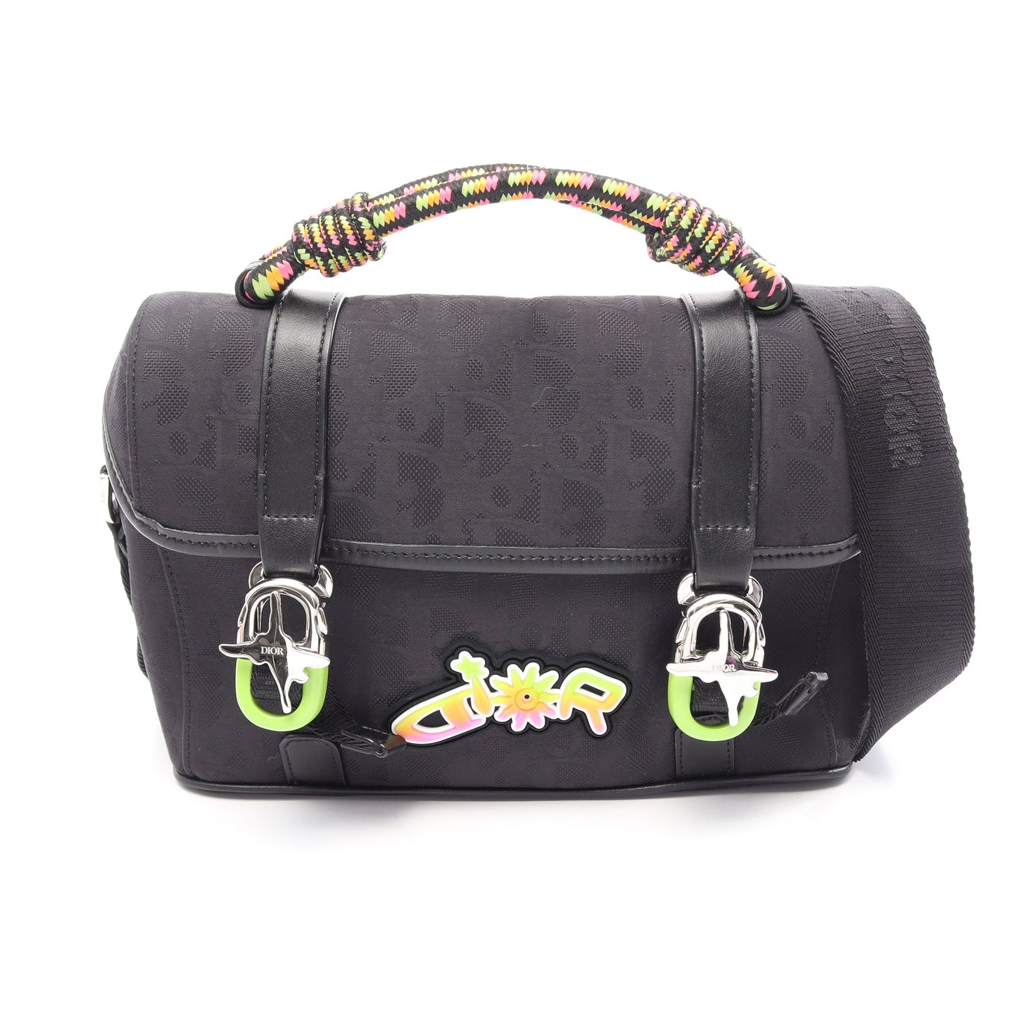Christian Dior × LEWIS HAMILTON ヒット ザ ロード メッセンジャーバッグ 2WAY ショルダーバッグ キャンバス レザー ブラック マルチカラー クリスチャンディオール