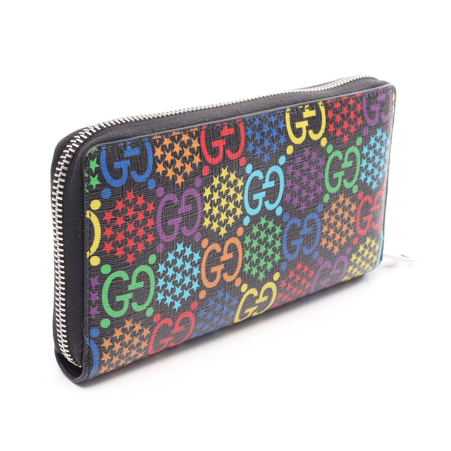 GGサイケデリック ラウンドファスナー長財布 PVC ブラック マルチカラー グッチ 財布・小物 GUCCI