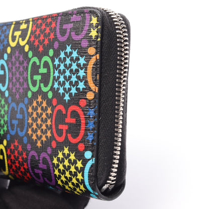 GGサイケデリック ラウンドファスナー長財布 PVC ブラック マルチカラー グッチ 財布・小物 GUCCI