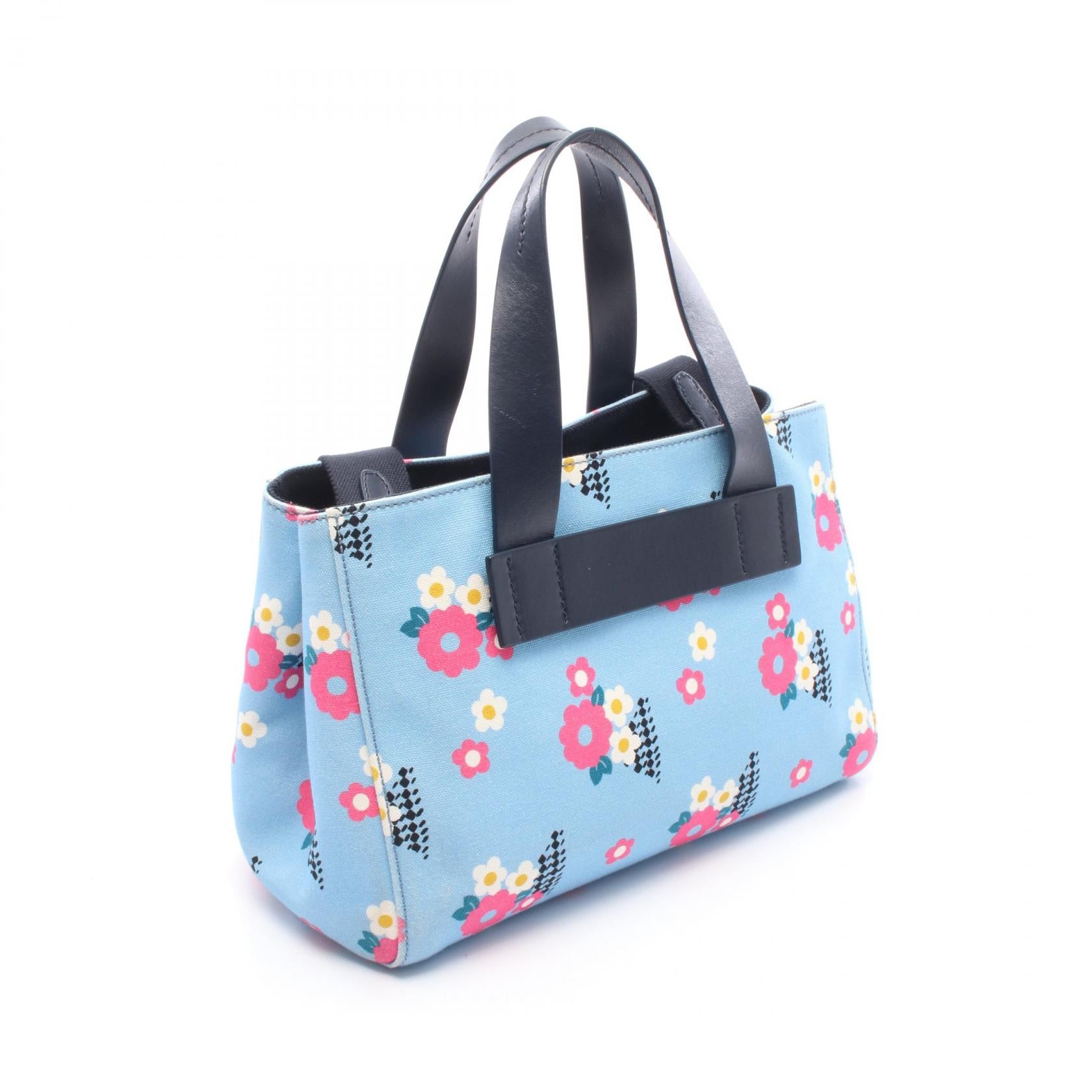 CANAPA FIORI カナパ フィオーリ 2WAY ハンドバッグ キャンバス レザー ライトブルー ダークネイビー マルチカラー ミュウミュウ バッグ miu miu