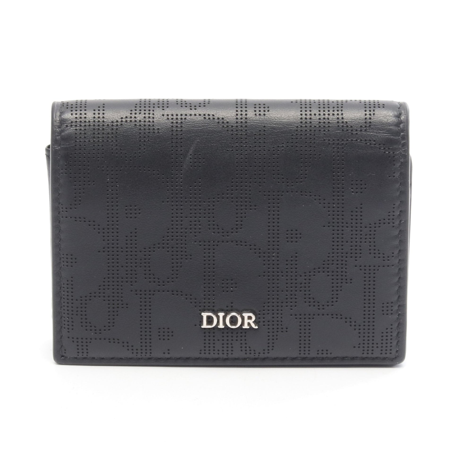 オブリーク パンチング カードケース 名刺入れ レザー ブラック クリスチャンディオール 財布・小物 Christian Dior