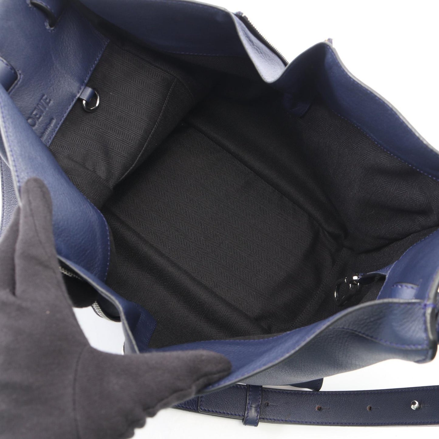 HAMMOCK SMALL ハンモック スモール 2WAY ハンドバッグ レザー ネイビー ロエベ