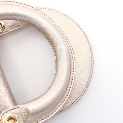 LADY DIOR MY ABCDIOR レディディオール スモール カナージュ 2WAY ハンドバッグ レザー シャンパンゴールド クリスチャンディオール