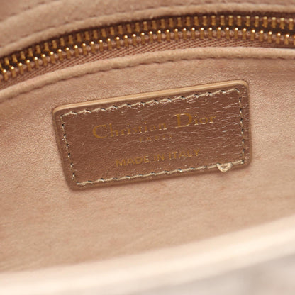LADY DIOR MY ABCDIOR レディディオール スモール カナージュ 2WAY ハンドバッグ レザー シャンパンゴールド クリスチャンディオール