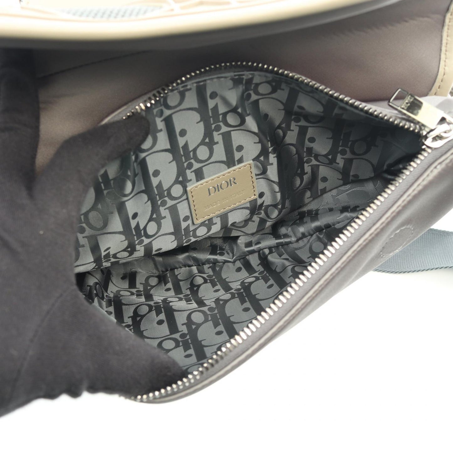 SADDLE サドル メッシュ ボディバッグ ナイロン レザー ラバー グレー ベージュ クリスチャンディオール