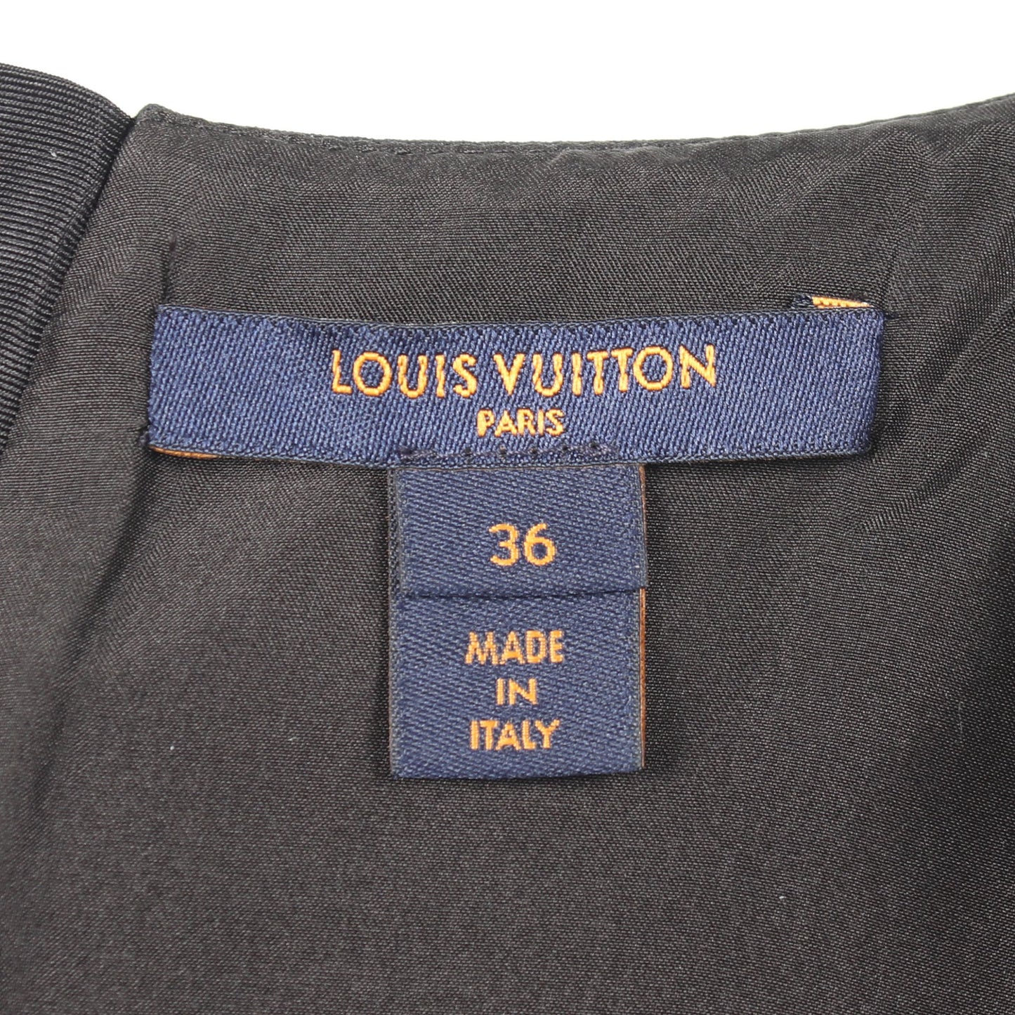 ワッペン ワンピース ウール シルク ブラック ルイヴィトン ワンピース LOUIS VUITTON