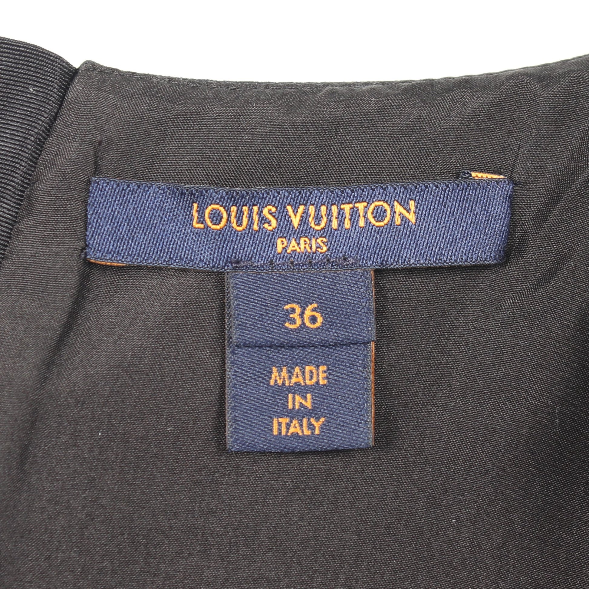 ワッペン ワンピース ウール シルク ブラック ルイヴィトン ワンピース LOUIS VUITTON