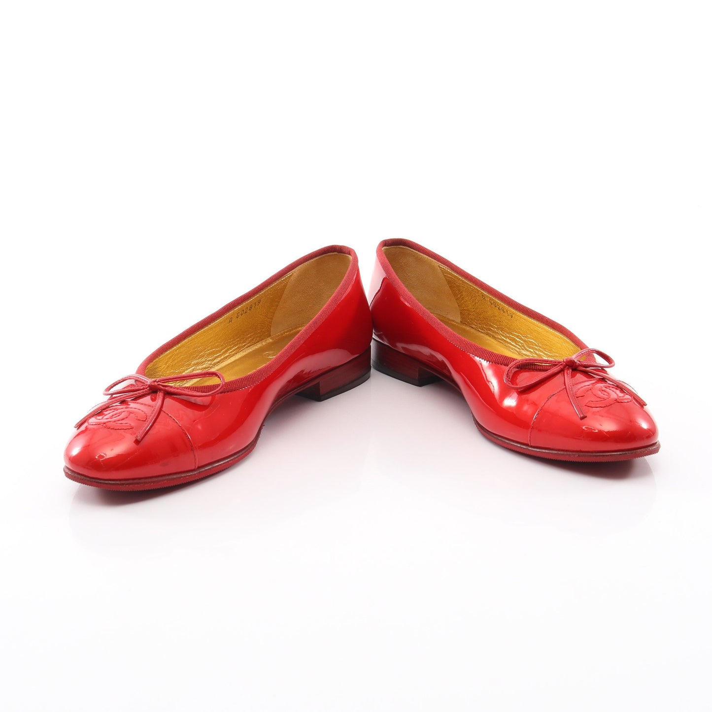 BALLERINA バレリーナ バレエシューズ エナメルレザー レッド シャネル シューズ CHANEL