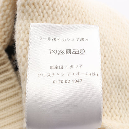 ロゴ パフスリーブ 半袖 ニット ウール カシミヤ アイボリー ネイビー クリスチャンディオール トップス Christian Dior