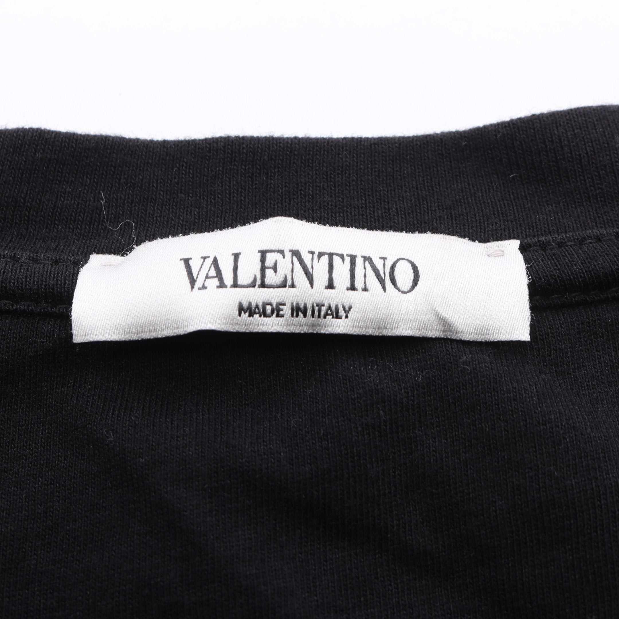 VLTNロゴプリント クルーネック 半袖Tシャツ コットン ブラック