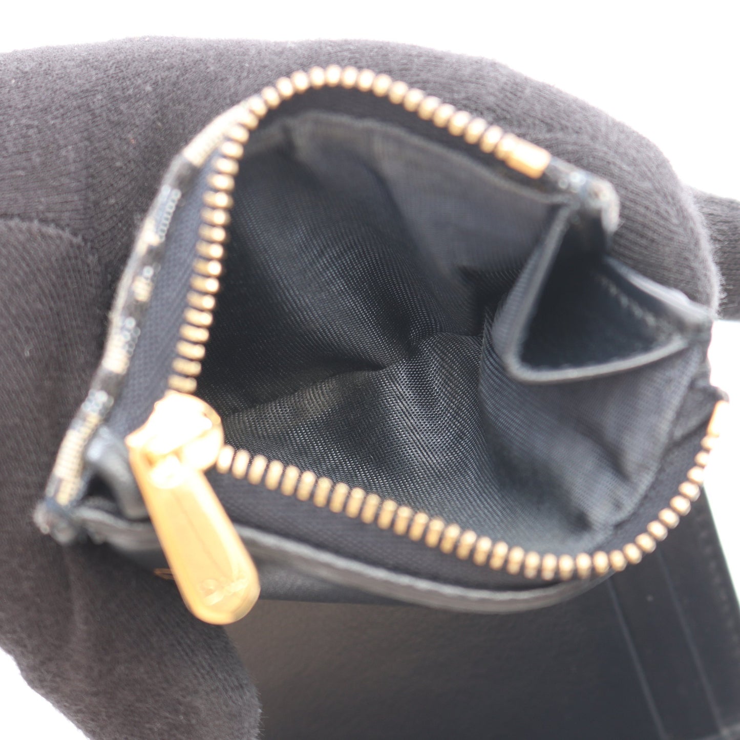 SADDLE ロータスウォレット オブリーク ジャカード 三つ折り財布 キャンバス ベージュ ネイビー クリスチャンディオール