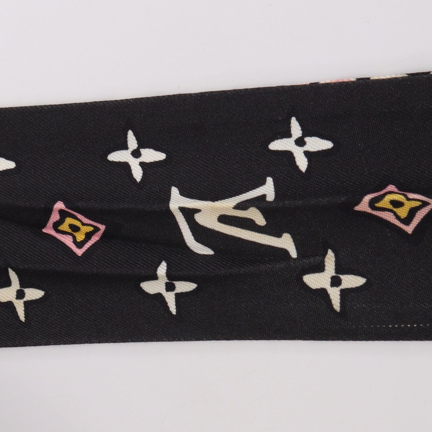 バンドーBB ワイルドアットハート スカーフ シルク ブラック ピンク アイボリー ルイヴィトン 財布・小物 LOUIS VUITTON