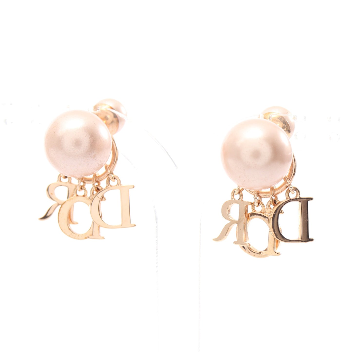 Dior Tribales トライバル ピアス GP フェイクパール ラインストーン ピンクゴールド ライトピンク ディオール