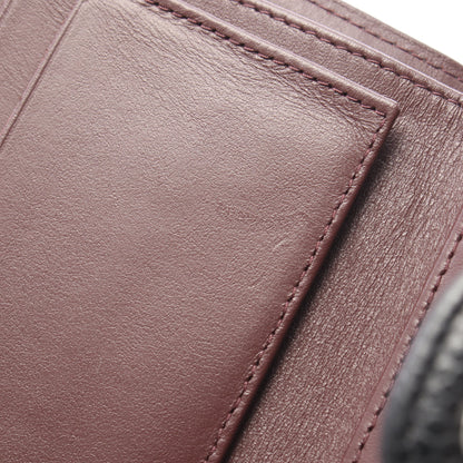 クラシック スモール フラップ ウォレット 三つ折り財布 キャビアスキン ブラック シルバー金具 シャネル