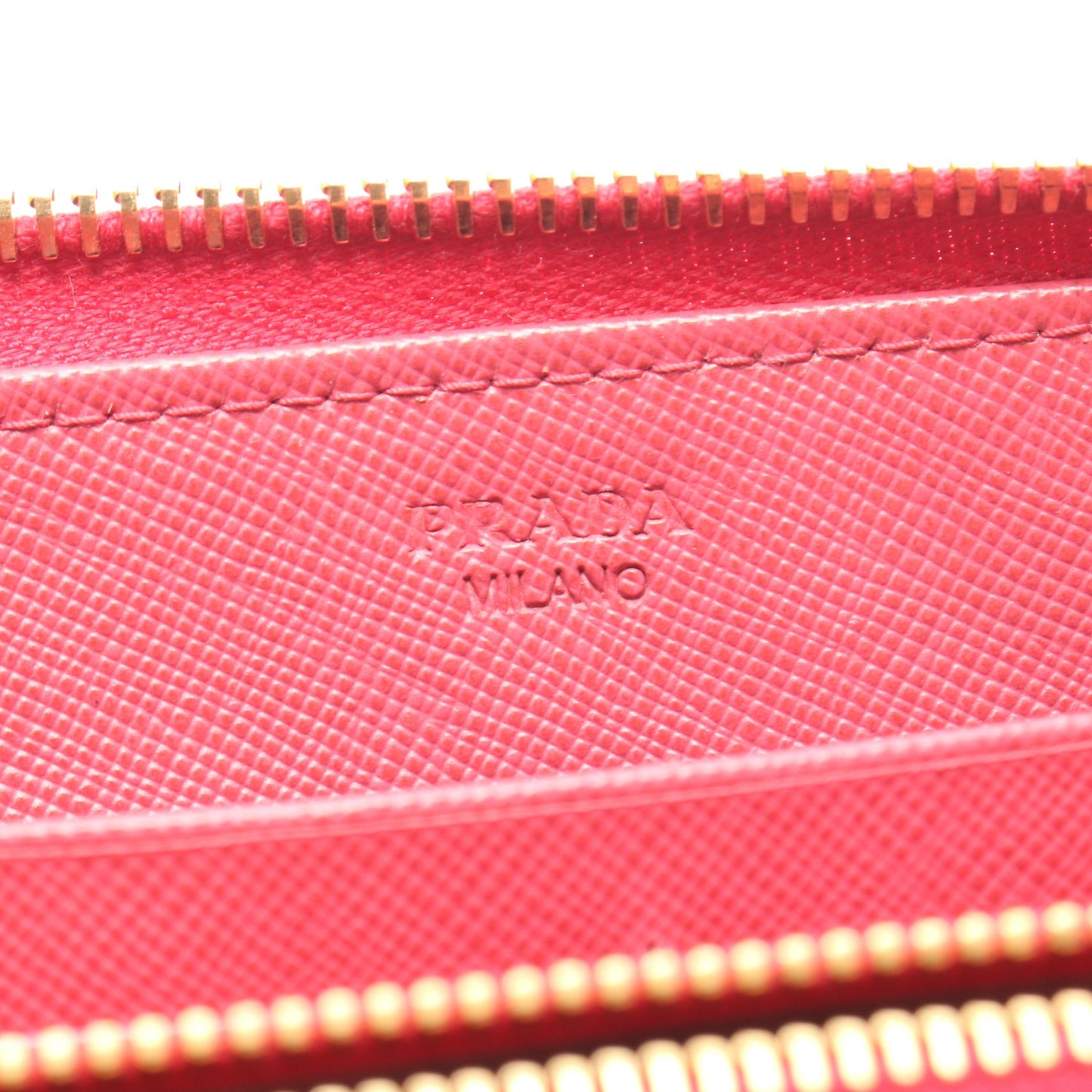 ラウンドファスナー長財布 レザー ピンク プラダ 財布・小物 PRADA