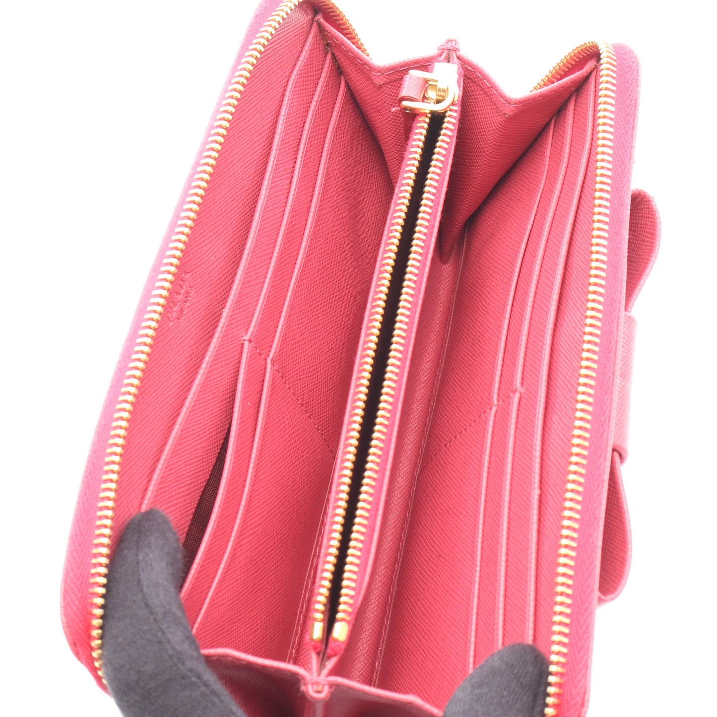 ラウンドファスナー長財布 レザー ピンク プラダ 財布・小物 PRADA
