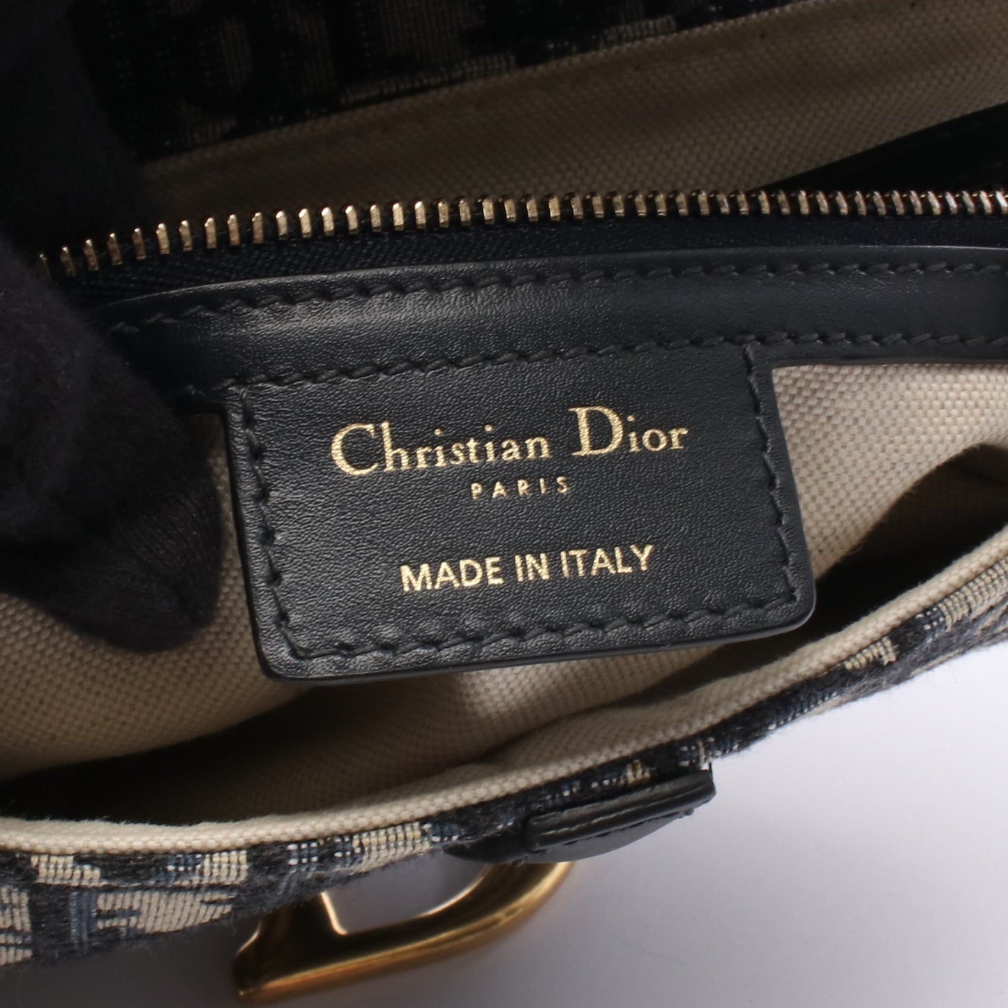 SADDLE サドル オブリーク 2WAY ハンドバッグ キャンバス レザー ネイビー ベージュ クリスチャンディオール