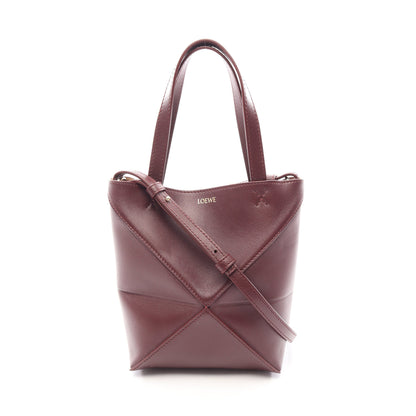 PUZZLE FOLD TOTE MINI パズル フォルドトート ミニ 2WAY ハンドバッグ レザー ボルドー ロエベ
