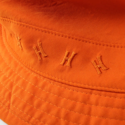 H刺繍 バケット ハット 帽子 オレンジ エルメス