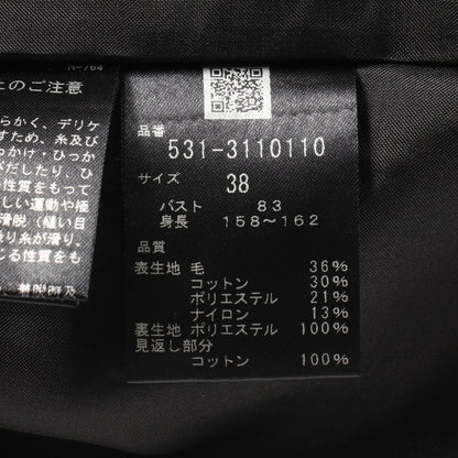 ツイード ノースリーブ ブラウス ウール コットン ブラック アドーア