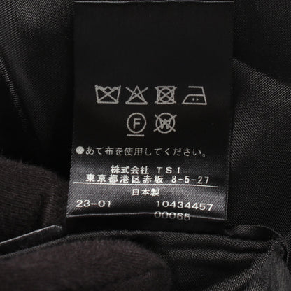 ツイード ノースリーブ ブラウス ウール コットン ブラック アドーア