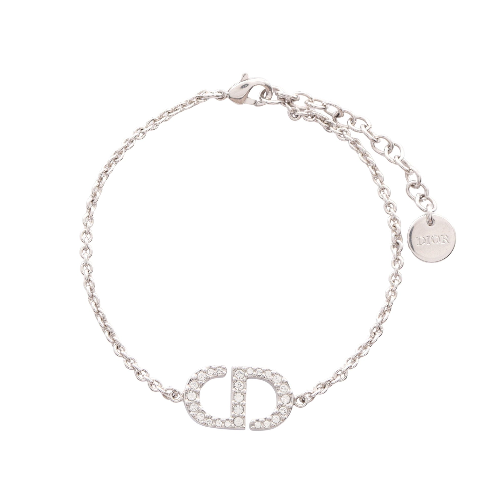 CDロゴ ブレスレット ラインストーン シルバー ディオール アクセサリー DIOR
