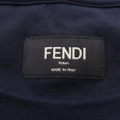 モンスター バグズアイ レザーパッチ クルーネック 半袖Tシャツ コットン ネイビー フェンディ トップス FENDI
