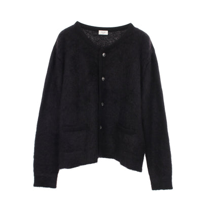 BRUSHED MOHAIR トリオンフボタン カーディガン モヘヤ ブラック セリーヌ