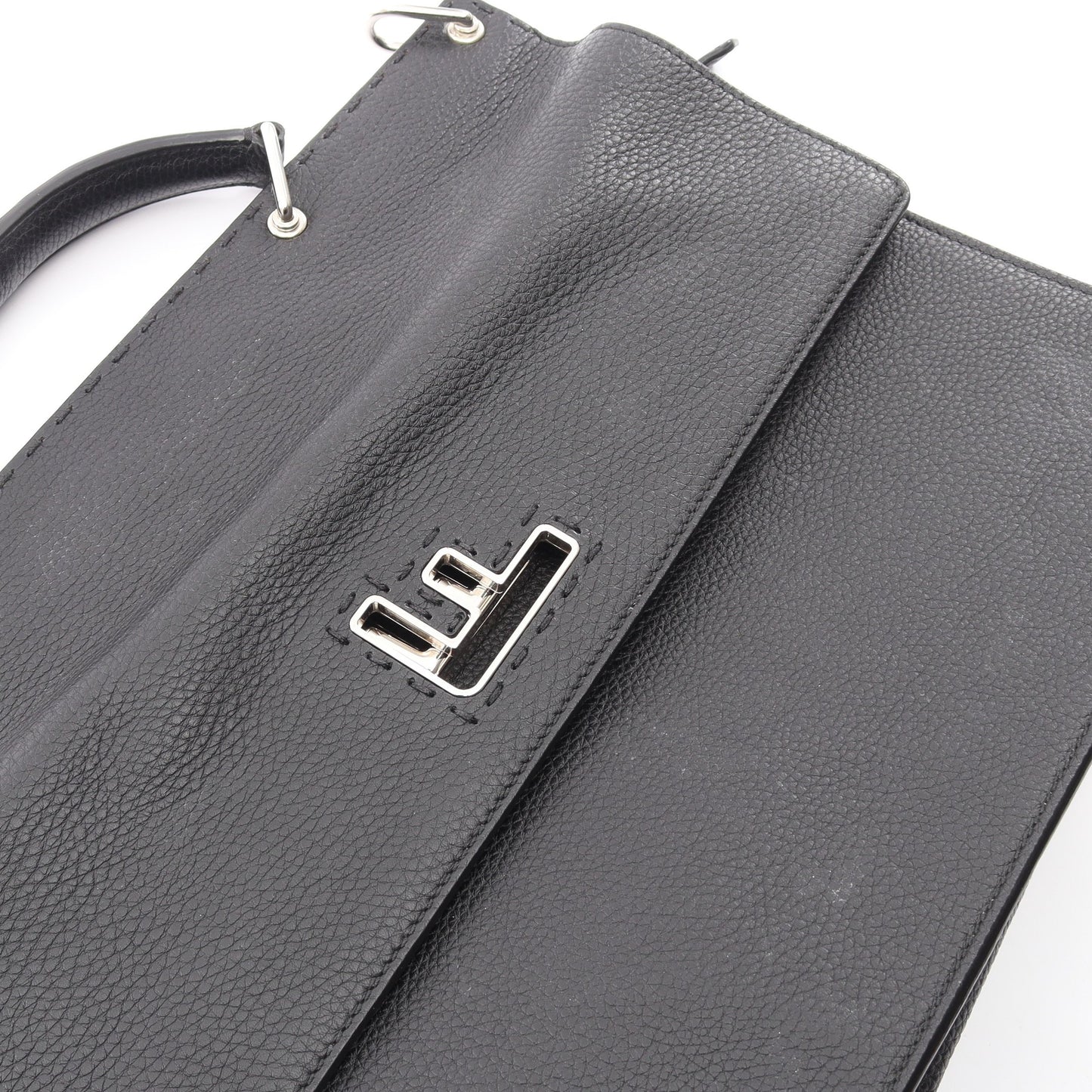 セレリア FFターンロック 2WAY ビジネスバッグ レザー ブラック フェンディ バッグ FENDI